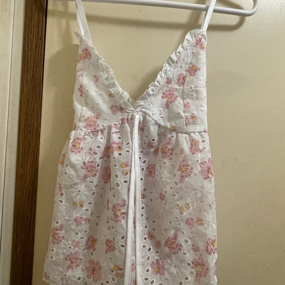 White Floral Eyelet Camisole